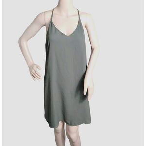 Tempted Dress Womens Medium Green Minimalist Straps Minidress Sleeveless Keyhole